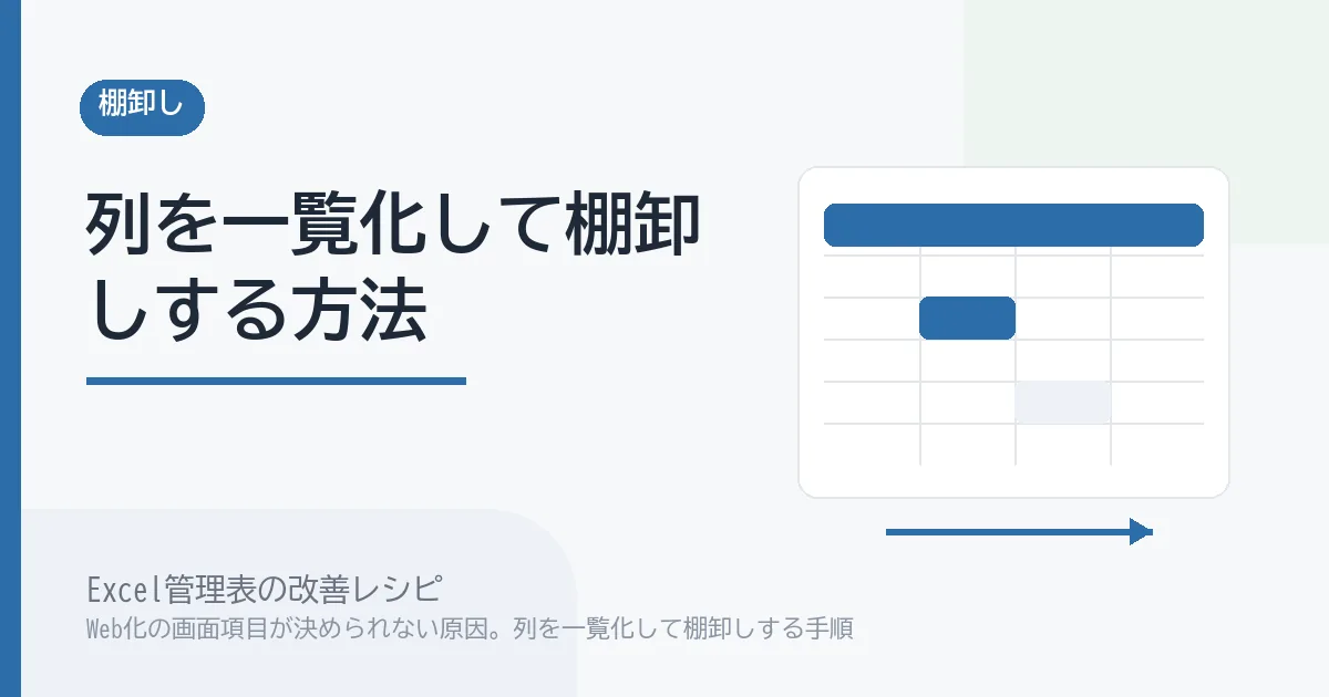 Web化の画面項目が決められない原因。列を一覧化して棚卸しする手順のアイキャッチ画像