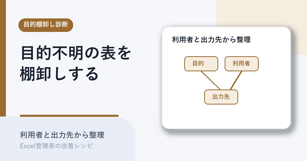 管理表の目的を利用者と出力先から棚卸しするアイキャッチ