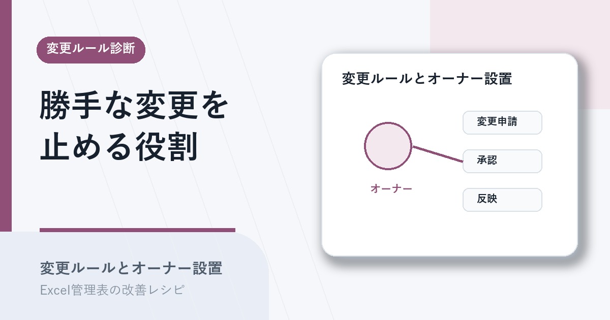 担当者ごとに変わる管理表を変更ルールとオーナーで整えるアイキャッチ