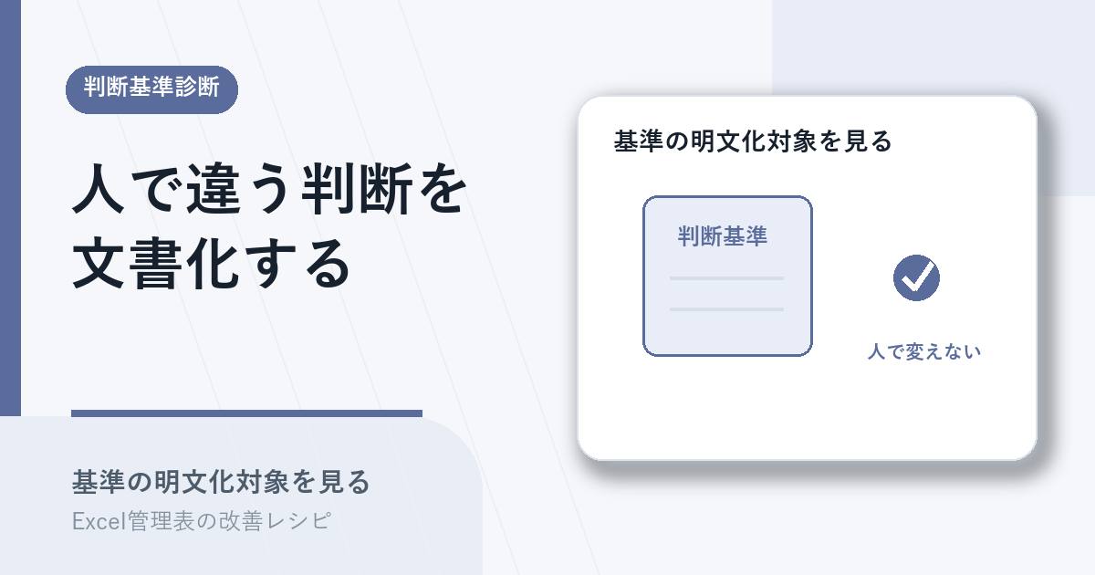 人によって違う判断基準を文書化するアイキャッチ