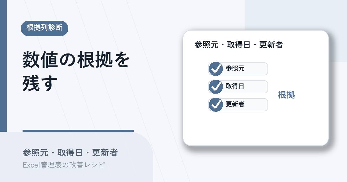 数値の根拠として参照元取得日更新者を残すアイキャッチ