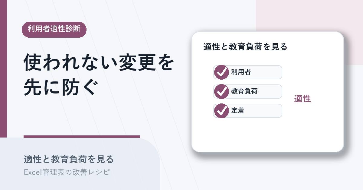 ツール変更後に使われない原因を利用者適性と教育負荷で診断するアイキャッチ