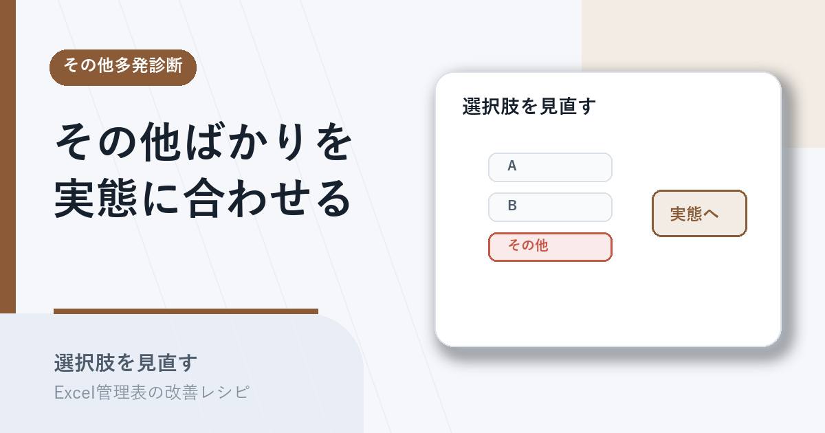 その他ばかり選ばれる選択肢を実態に合わせるアイキャッチ