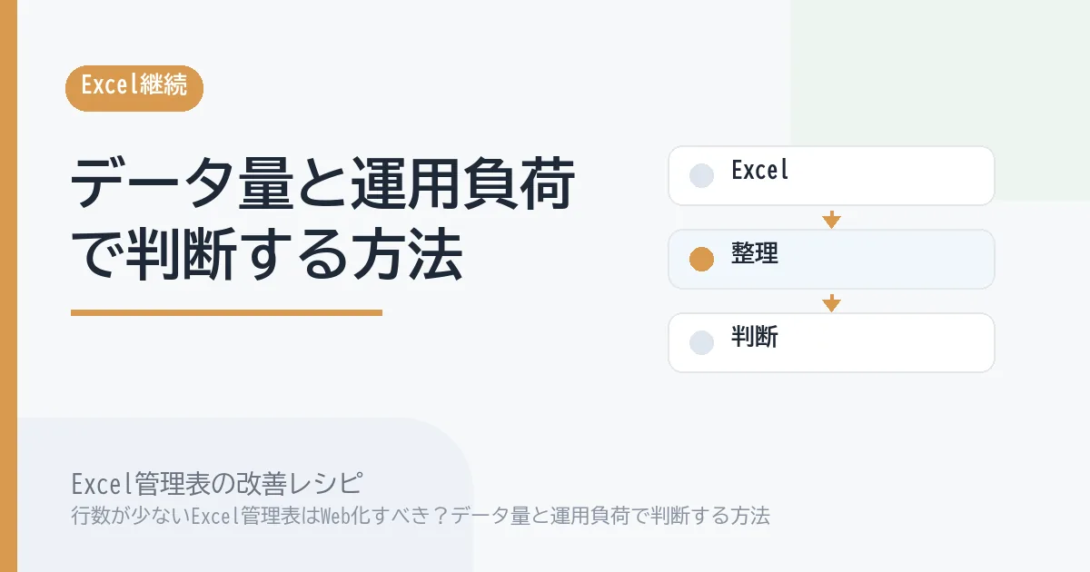 行数が少ないExcel管理表はWeb化すべき？データ量と運用負荷で判断する方法のアイキャッチ画像