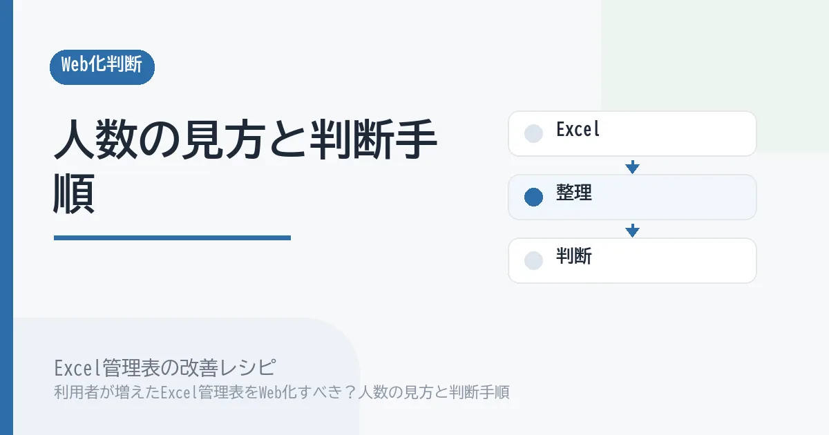 利用者が増えたExcel管理表をWeb化すべき？人数の見方と判断手順のアイキャッチ画像